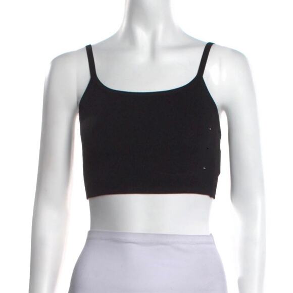 Rachel Comey LUX Black Crop Top Square Neckline w/ Laser Cut Accents Size Med - Picture 1 of 6